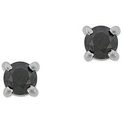Sterling Silver 1/2ct TDW Black Diamond Stud Earrings