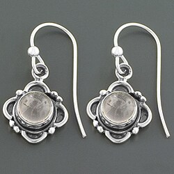 Sterling Silver Aquamarine Floral Earrings (India)