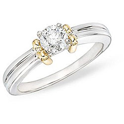 14k Two-tone Gold 3/4ct TDW Solitare Engagement Ring (G-H, SI2)