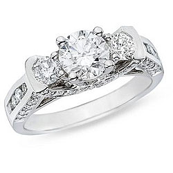 14k White Gold 1 1/2ct TDW Diamond Engagement Ring (G-H, SI2)