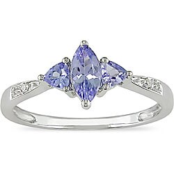 10k White Gold Tanzanite Earrings