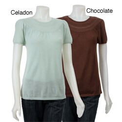FINAL SALE Sharagano Collections Women's Banded-neck Knit Top