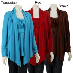 Adiva Women's Long-sleeve 2-fer Cardigan