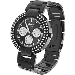 Geneva Platinum Men's CZ-lined Chronograph Watch