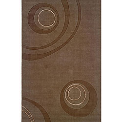 City Trends Spheres Contemporary Brown Rug (5' x 8')