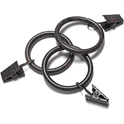 Rust Metal Clip Curtain Rings (Pack of 10)