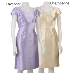FINAL SALE Tahari ASL Women's Silk Blend Short-sleeve Sheath Dress