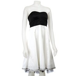 FINAL SALE Tahari ASL Women's Two-tone Stretch Satin Dress