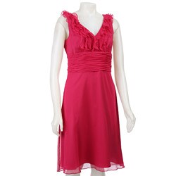 Tahari ASL Women's Pink Chiffon Sundress