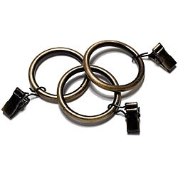 Oil-rubbed Bronze Curtain Clip Rings (Pack of 7)