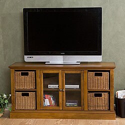 Entertainment Center with Storage Baskets
