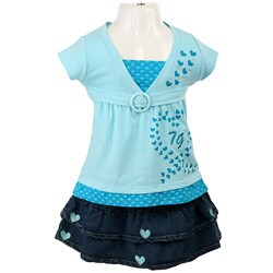 FINAL SALE Trendy Girl Girl's 'Hearts' 2-piece Top and Skirt Set