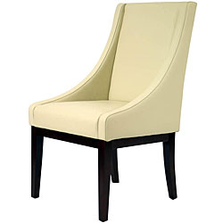 Sloping Bi-cast Leather Chair Creme