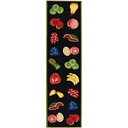 Hand-hooked Fruit Wool Rug (2'6 x 8')
