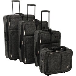 Adolfo Bradford Tweed 4-piece Luggage Set