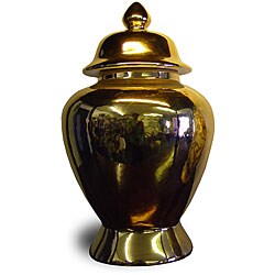 Golden Porcelain Temple Jar