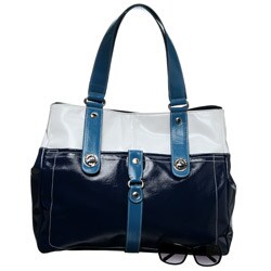 London Fog Saville Crinkle Patent Leather Tote Bag
