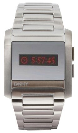 DKNY Men's Steel Angled Crystal Digital Watch