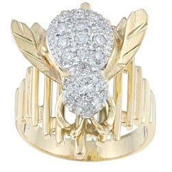 18k Yellow Gold 1/2ct TDW Diamond Bee Estate Ring (G, VS2) (Size 4)