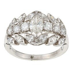 Platinum 2 1/10ct TDW Diamond Estate Ring (I-J, SI2) (Size 7.5)