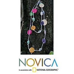 Silver Multi-gemstone 'Natural Palette' Necklace (Brazil)