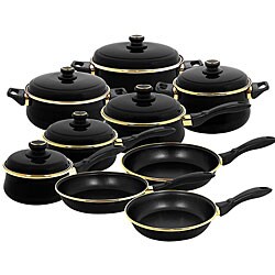Tuscany Black Matte 15-piece Cookware Set