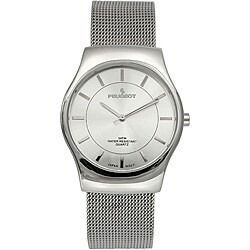 Peugeot Men's Silvertone Mesh Strap Watch