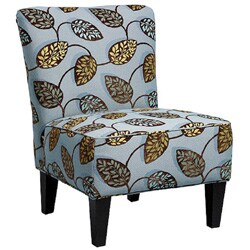 Hali Armless Chair Blue Leaf Print