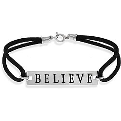 Sterling Silver 'Believe' Bracelet
