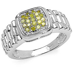 Sterling Silver 1/4ct TDW Yellow Diamond Ring (I2-I3)