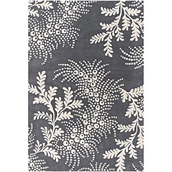 Hand-tufted Espresso Wool Rug (7'9 Round).