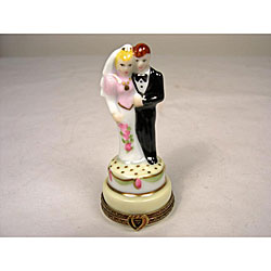 Limoges Wedding Couple Keepsake Box