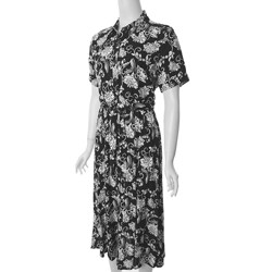 Adi Designs Floral Print Belted Button-front Maxi Dress.