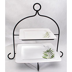 Culinary Herbs 2-tier Server with Stand
