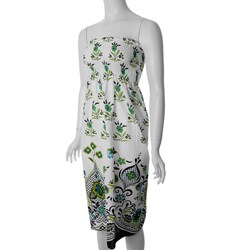 Cute Options Junior's Floral White/ Green Tube Dress.