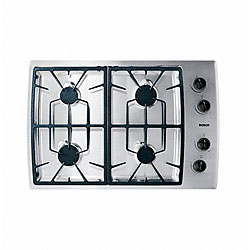Bosch : NGT745UC 30in Gas Cooktop with 12,500 BTU High Output Burner - Stainless Steel