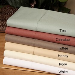 Hem Stitch 450 Thread Count Cotton Percal Pillowcases (Set of 2)