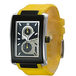 Kenneth Cole Men's Yellow Polyurethane Strap Watch