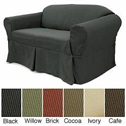 Elegant Ribbed Loveseat Slipcover 