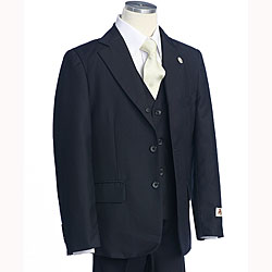 BJK Collection Boy's Solid Navy Blue Suit
