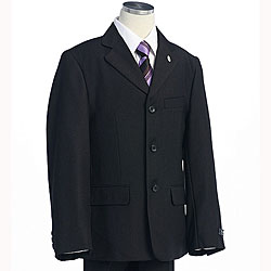 BJK Collection Boy's Solid Black Suit