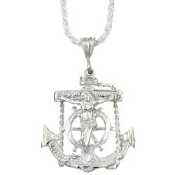 Sterling Silver 24-inch Mariner's Cross Necklace
