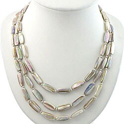 Antiqued Silver/ Iridescent Shell Necklace (Thailand)