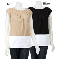 FINAL SALE MICHAEL Michael Kors Women's Pleated Colorblock Top