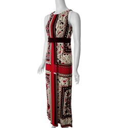Sangria Women's Retro Print Sleeveless Maxi Dress.