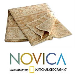 Alpaca Wool-blend 'Paracas Dew' Blanket (Peru)