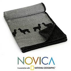 Alpaca Wool-blend 'Alpaca Eclipse' Throw Blanket (Peru)