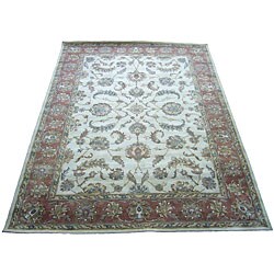 Indo Mahal Beige/ Rust Rug (7'3 x 9'3)  