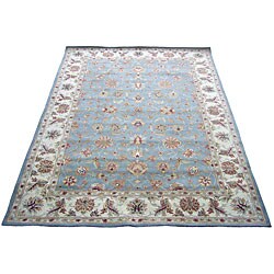 Indo Mahal Light Blue/ Ivory Rug (7'3 x 9'3)