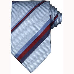 Gucci Men's Baby Blue Diagonal Stripe Silk Tie